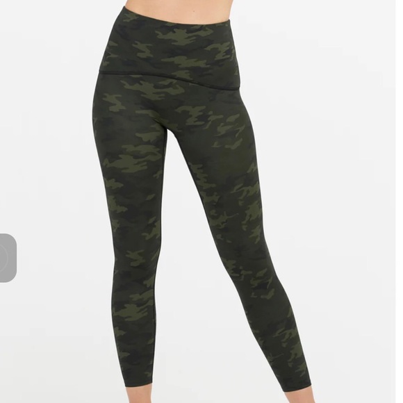 SPANX SEAMLESS LEGGINGS 7/8 Length 4 Way Stretch High-Rise  CAMMO Size Small - Picture 10 of 10